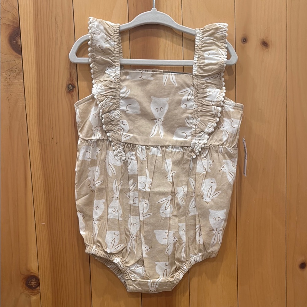 Old Navy Beige Baby Romper with Bunny Design